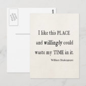 Carte Postale Quota de Willingly Waste Time This Place Shakespea (Devant / Derrière)