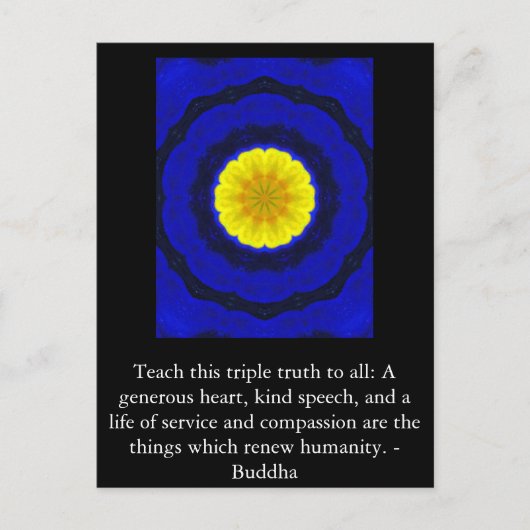 Carte Postale QUOTATION DE Bouddha - Apprenez cette triple vérit (Devant)