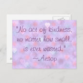 Carte postale Quote Aesop Kindness (Devant / Derrière)