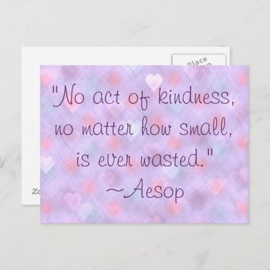 Carte postale Quote Aesop Kindness (Devant / Derrière)