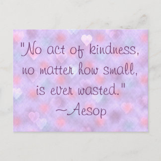 Carte postale Quote Aesop Kindness