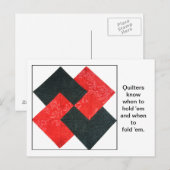 Carte postale Quote Bloc Quilt (Devant / Derrière)