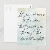 Carte Postale Quote d'inspiration Motivational Watercolor (Devant / Derrière)