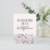 Carte Postale Quote-part Fleur sauvage couleur pourpre (Debout devant)