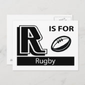 Carte Postale R est pour le rugby (Devant / Derrière)