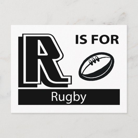Carte Postale R est pour le rugby (Devant)