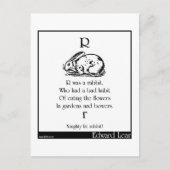 Carte Postale R était un lapin, (Devant)