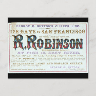 Carte Postale R Robinson Clipper voilier 1863