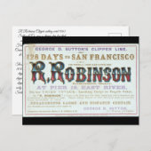 Carte Postale R Robinson Clipper voilier 1863 (Devant / Derrière)