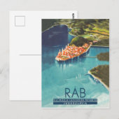 Carte Postale Rab isle, Dalmatie, Croatie, affiche de voyage vin (Devant / Derrière)