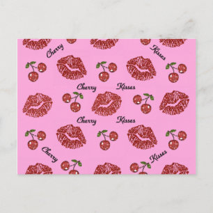 Carte Postale RAB Rockabilly Baisers de Cerise sur Rose