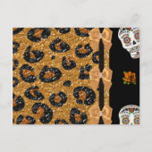 Carte Postale RAB Rockabilly Gold Leopard Print Sugar Skulls (Devant)