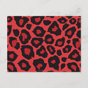 Carte Postale RAB Rockabilly Imprimé Léopard Rouge Noir