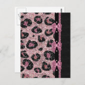 Carte Postale RAB Rockabilly Pink Leopard Ribbon Bows (Devant / Derrière)