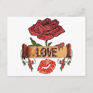 Carte Postale RAB Rockabilly Roses, Love & Lipstick