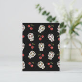 Carte Postale RAB Rockabilly Sugar Skulls Cherries On Black (Debout devant)