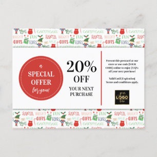Carte Postale Rabais sur coupon de Noël personnalisé