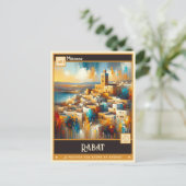 Carte Postale Rabat, Maroc | Peinture Vintage (Debout devant)