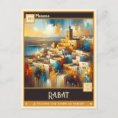 Carte Postale Rabat, Maroc | Peinture Vintage (Devant)