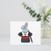 Carte Postale Rabbit à la magie avec baguette et Casquette (Debout devant)