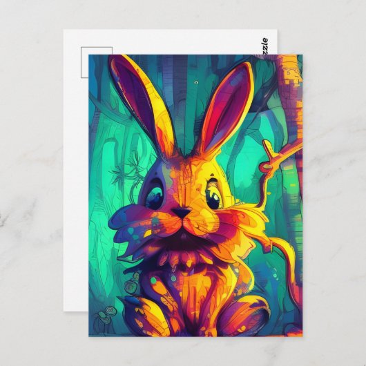 Carte Postale Rabbit adorable (Devant / Derrière)