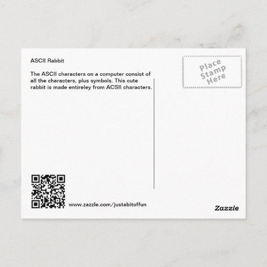 Carte Postale Rabbit ASCII (Dos)