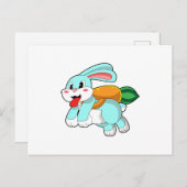 Carte Postale Rabbit avec carotte comme fusée (Devant / Derrière)