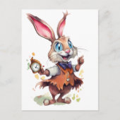 Carte Postale Rabbit avec montre (Devant)