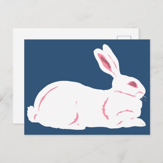 Carte postale Rabbit blanc (Devant / Derrière)
