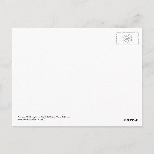 Carte postale Rabbit blanc triste (Dos)