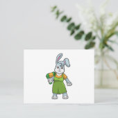 Carte Postale Rabbit comme coiffeur avec sèche-cheveux (Debout devant)