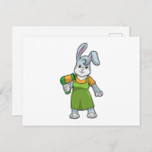 Carte Postale Rabbit comme coiffeur avec sèche-cheveux (Devant / Derrière)