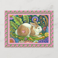 RABBIT D'ART FOLK, OISEAU DE BLUEBÈRE, JARDIN SECR