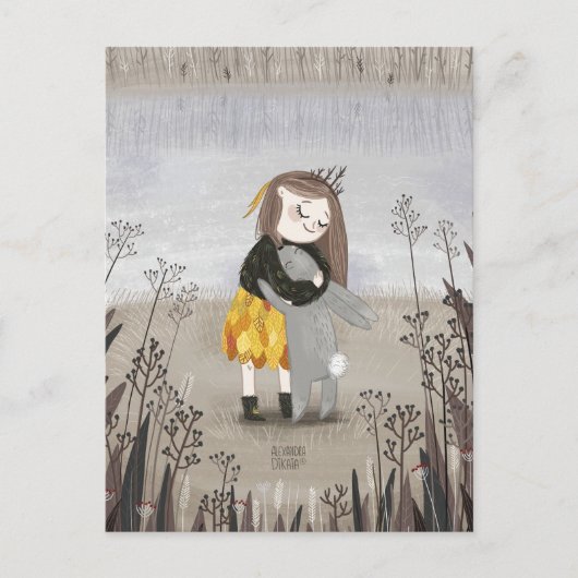 Carte Postale Rabbit de rivière par Alexandra Dikaia (Devant)
