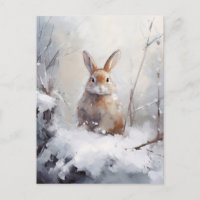 Carte postale Rabbit d'hiver