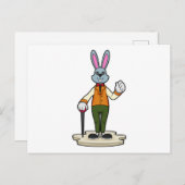 Carte Postale Rabbit en Gentleman avec canne (Devant / Derrière)