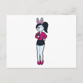 Carte Postale Rabbit en tant que secrétaire avec Bloc-notes et l (Devant)