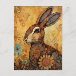 Carte postale Rabbit Floral