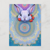 Carte Postale Rabbit, fraise, Mandala, poste (Devant)