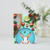 Carte Postale Rabbit, fraise, Mandala, poste (Debout devant)