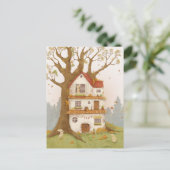 Carte Postale Rabbit hole on a tree (Debout devant)