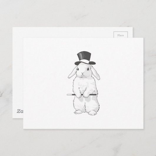 CARTE POSTALE RABBIT MAGICIAN (Devant / Derrière)