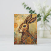 Carte Postale Rabbit Retro Floral Collage (Debout devant)