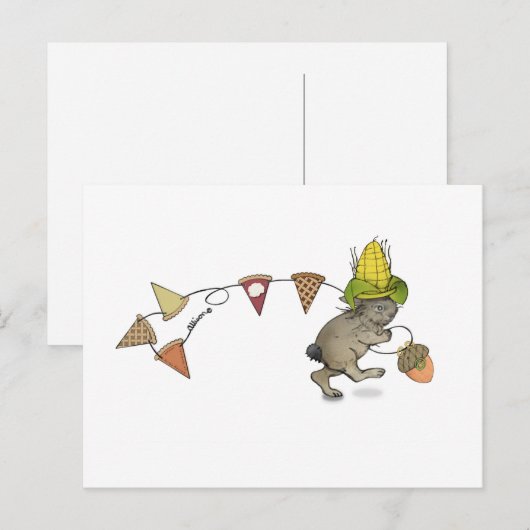 Carte postale Rabbit Thanksgiving (Devant / Derrière)