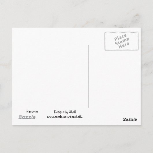 Carte Postale Raccoon (Dos)