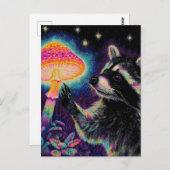 Carte Postale Raccoon and a Mushroom (Devant / Derrière)