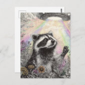 Carte Postale Raccoon and a UFO (Devant / Derrière)