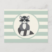 Carte Postale Raccoon de bois mignon; vert de bois clair (Devant)