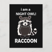 Carte Postale Raccoon I am A Night Owl Funny Raccoon (Devant)