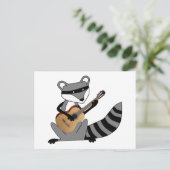 Carte Postale Raccoon Jouer à la guitare (Debout devant)